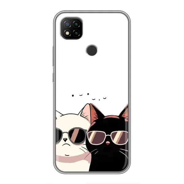 Чохол з принтом «Коти в окулярах» для Xiaomi Redmi 9c