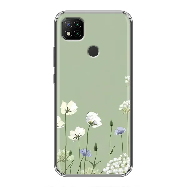 Чехол с принтом «Цветы на зеленом» для Xiaomi Redmi 9c Чехол с принтом «Цветы на зеленом» для Xiaomi Redmi 9c