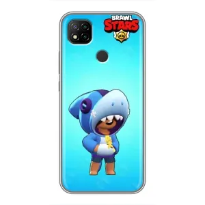 Чехол для Xiaomi Redmi 9c Бравл Старс (VPrint) (Леон акула)