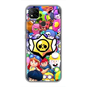 Чехол для Xiaomi Redmi 9c Бравл Старс (VPrint) (Лого Brawl Stars)