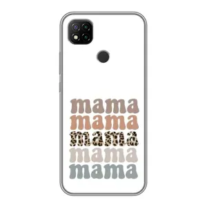 Чехлы для мамы на Xiaomi Redmi 9c (Текстовый коллаж мама)