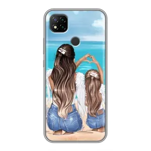 Чехол с печатью для Xiaomi Redmi 9c - (Мама с ребенком) (AlphaPrint) (Мама с доченькой)
