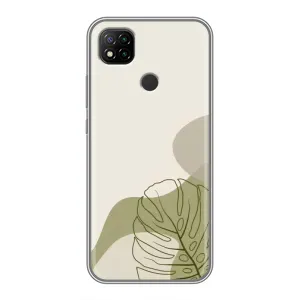 Силконовий чохол з принтом в квітах на Xiaomi Redmi 9c (Зелена монстера дизайн)