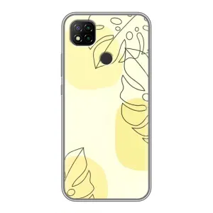 Силконовий чохол з принтом в квітах на Xiaomi Redmi 9c (Жовта монстера арт)