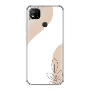 Силконовий чохол з принтом в квітах на Xiaomi Redmi 9c (Нюдова гілочка абстракція)