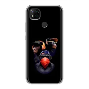 Чехол с Обезьянами Xiaomi Redmi 9c - (AlphaPrint) (Три обезьяны)