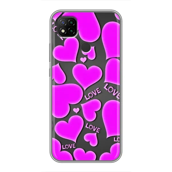 Чохол з принтом «Pink hearts» для Xiaomi Redmi 9c Чохол з принтом «Pink hearts» для Xiaomi Redmi 9c