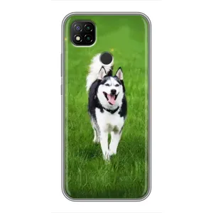 Чехол с Хаски для Redmi 9c - (AlphaPrint) (Радостный Хаски)