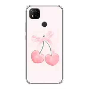 Чехол с розовым рисунком для Xiaomi Redmi 9c (Розовые вишни)