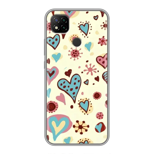 Чохол з принтом «Сердечки» для Xiaomi Redmi 9c Чохол з принтом «Сердечки» для Xiaomi Redmi 9c