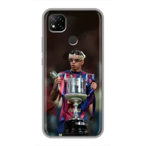 Чехол с футболистом Ламин Ямаль Xiaomi Redmi 9c (Ямаль с кубком)