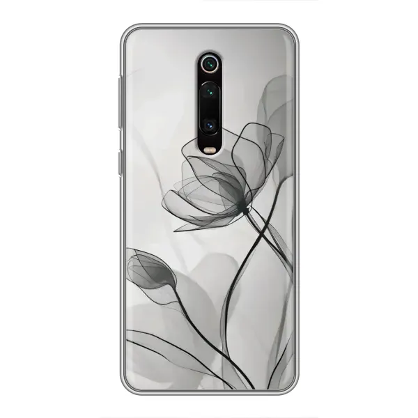 Чохол з принтом «Чорні квіти» для Xiaomi Redmi K20 Чохол з принтом «Чорні квіти» для Xiaomi Redmi K20