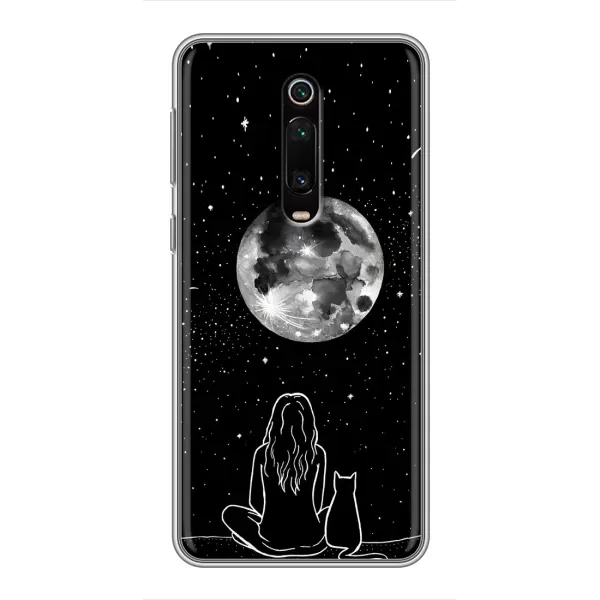 Чохол з принтом «Дівчина з котом» для Xiaomi Redmi K20