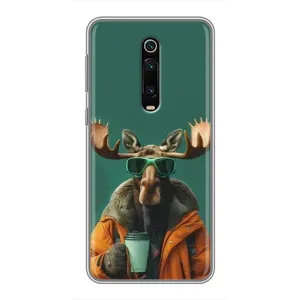 Чохол з принтом стильні тварини для Xiaomi Redmi K20:

				 українськими літерами: Ксіаомі Редмі К20 (Лось з кавою)