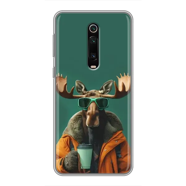 Чохол з принтом «Лось з кавою» для Xiaomi Redmi K20