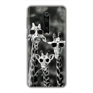 Силіконовий чохол з КАРТИНКАМИ літо для Xiaomi Redmi K20 (AlphaPrint) (Жирафи в окулярах)
