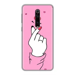 Чехол с принтом для Xiaomi Redmi K20 (AlphaPrint - Знак сердечка) (Знак Love)