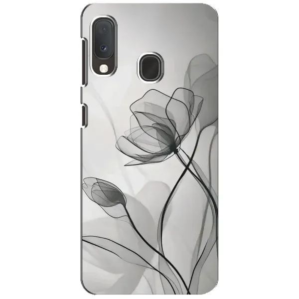 Чехол с принтом «Черные цветы» для Samsung Galaxy A20e