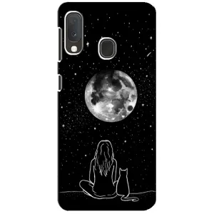 Чохол з принтом «Дівчина з котом» для Samsung Galaxy A20e