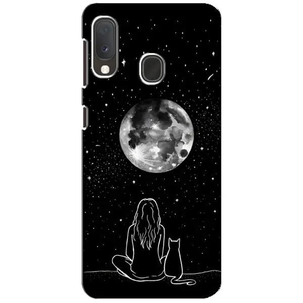 Чохол з принтом «Дівчина з котом» для Samsung Galaxy A20e