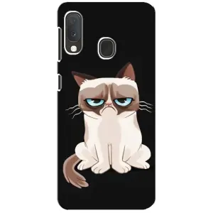 Чехол с принтом для Samsung A20e (AlphaPrint) Модные коты (Грустный кот)