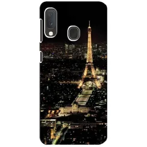 Чехол Эйфелева Башня для Samsung A20e - (AlphaPrint) (Ночной Париж)