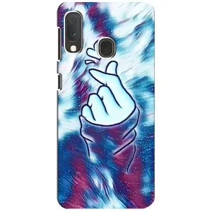 Чехол с принтом для Samsung A20e (AlphaPrint - Знак сердечка) (Радужное сердце)