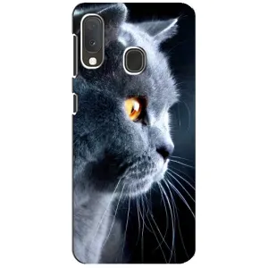 Чехлы с Котиками для Samsung A20e (VPrint) (Серый Кот)