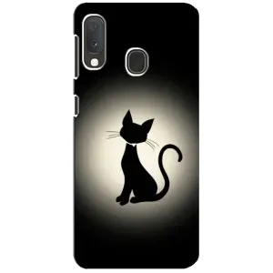 Чехол с принтом для Samsung A20e (AlphaPrint) Модные коты (Силуэт котика)