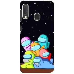 Чехол Амонг Ас для Samsung A20e (AlphaPrint) (Скины в космосе)