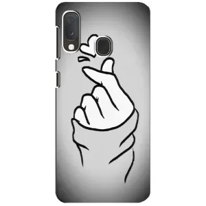 Чехол с принтом для Samsung A20e (AlphaPrint - Знак сердечка) (Значок Love)