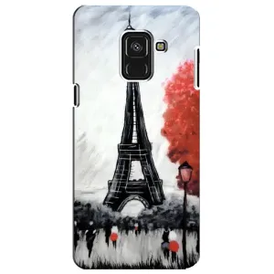 Чехол Эйфелева Башня для Samsung A8 Plus,  A730F - (AlphaPrint) (Башня в Париже)