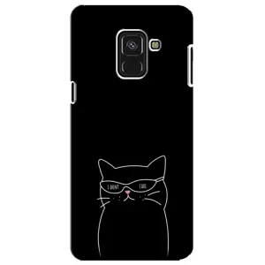 Чехол с рисунком кот на Samsung A8 Plus,  A730F (Равнодушный кот)