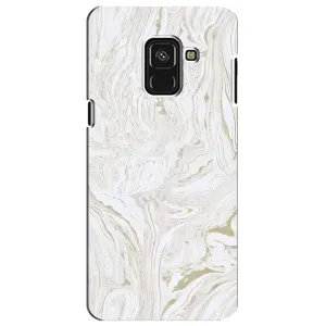 Мраморный чехол на Samsung A8 Plus,  A730F (VPrint) (Белый мрамор)