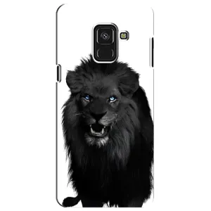 Чехлы с картинками животных Samsung A8 Plus, A730F (Черный ЛЕВ)