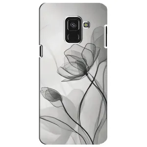 Чохол з принтом «Чорні квіти» для Samsung Galaxy A8 Plus 2018 (A730F)