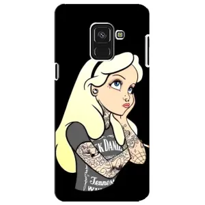 Чехол с печатью для Samsung A8 Plus,  A730F - (Мода) (AlphaPrint) (Девочка в тату)