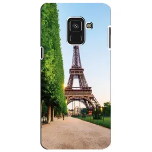 Чехол Эйфелева Башня для Samsung A8 Plus,  A730F - (AlphaPrint) (Дорога в Париж)