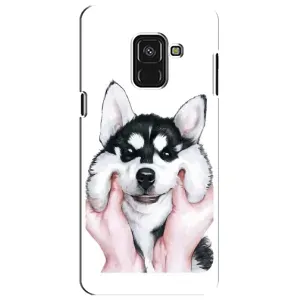 Чехлы с собаками для Samsung A8 Plus,  A730F (VPrint) (Довольный Хаски)