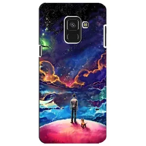 Космические Чехлы для Самсунг А8 Плюс 2018, А730Ф (VPrint) (Галактический вид)