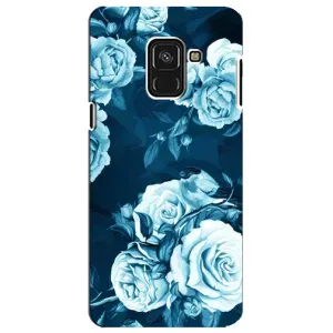 Чехлы (ART) Цветы на Samsung A8 Plus,  A730F (VPrint) (Голубые Бутоны)