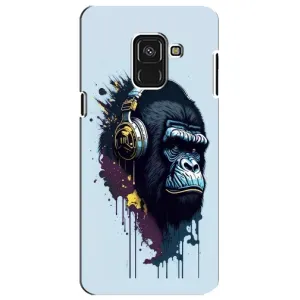 Чехол с Обезьянами Samsung A8 Plus,  A730F - (AlphaPrint) (Горилла в наушниках)