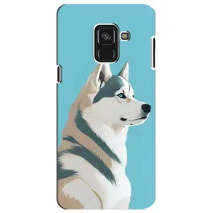 Чехол с Хаски для Samsung A8 Plus, A8 Plus 2018, A730F - (AlphaPrint) (Хаски арт)
