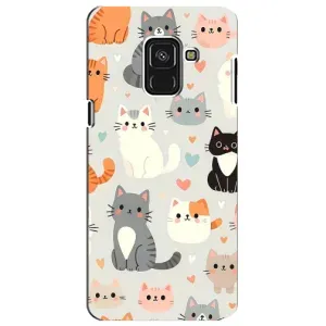 Чехол с рисунком кот на Samsung A8 Plus,  A730F (Коллаж котов)