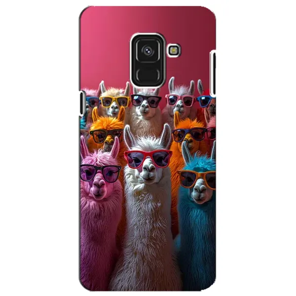 Чехол с принтом «Ламы в очках» для Samsung Galaxy A8 Plus 2018 (A730F)