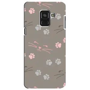 Чехол с рисунком кот на Samsung A8 Plus,  A730F (Лапы и усы)