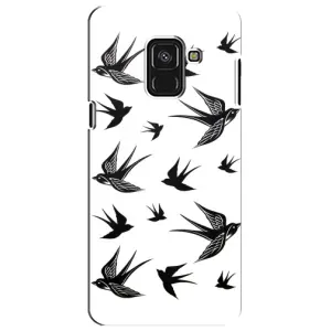 Чехол с птицами на Samsung A8 Plus,  A730F (VPrint) (Ласточки)