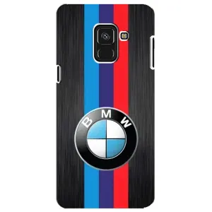 Чехол для Самсунг А8 Плюс 2018, А730Ф - с принтом БМВ (AlphaPrint) (Лого BMW)