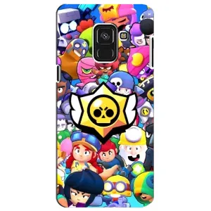 Чехол для Samsung A8 Plus,  A730F Бравл Старс (VPrint) (Лого Brawl Stars)
