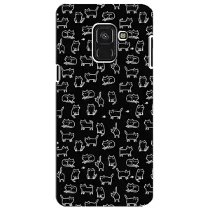 Чехол с принтом для Samsung A8 Plus,  A730F (AlphaPrint) Модные коты (Меленькие котики)